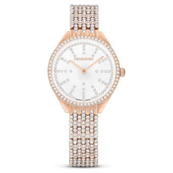 swarovski attract watch swiss made full pav crystal bracelet rose gold tone rose gold tone finish