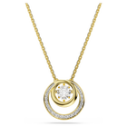 swarovski hyperbola pendant  round cut  white  gold tone plated