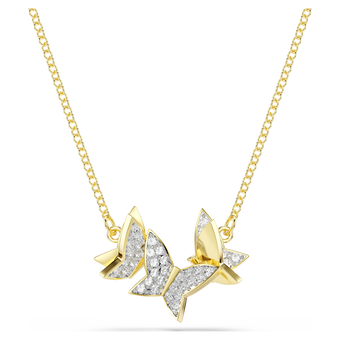 swarovski idyllia lilia necklace  butterfly  white  gold tone plated