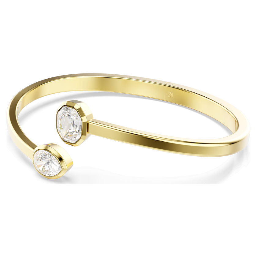 swarovski imber bangle  mixed cuts  white  gold tone plated