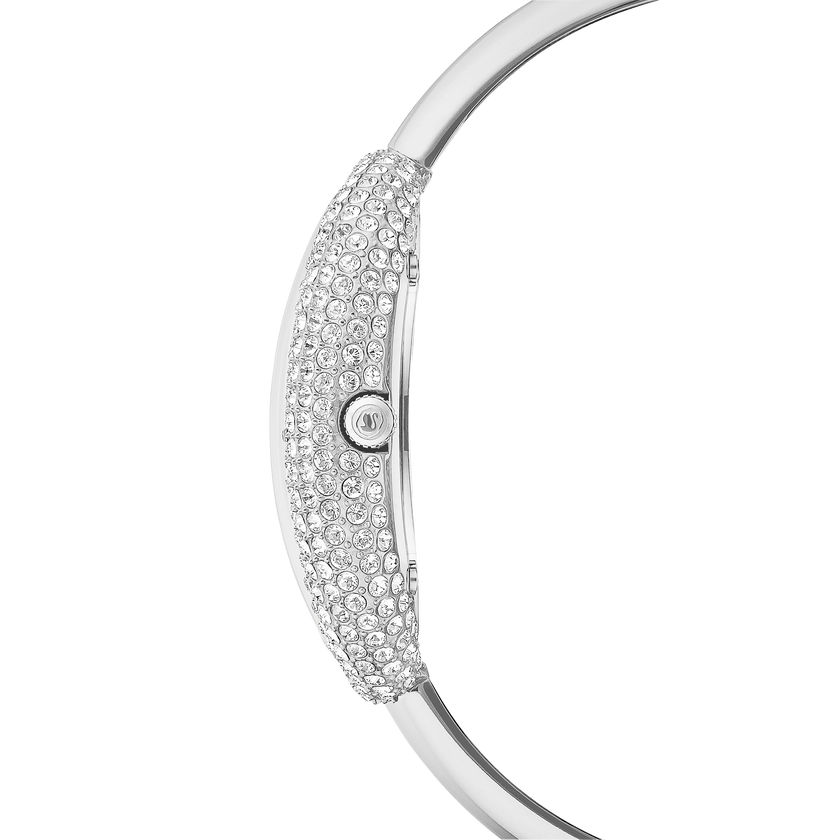 swarovski imber bangle watch  swiss made  metal bracelet  silver tone  stainless steel