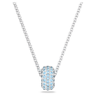 swarovski stone pendant blue rhodium plated