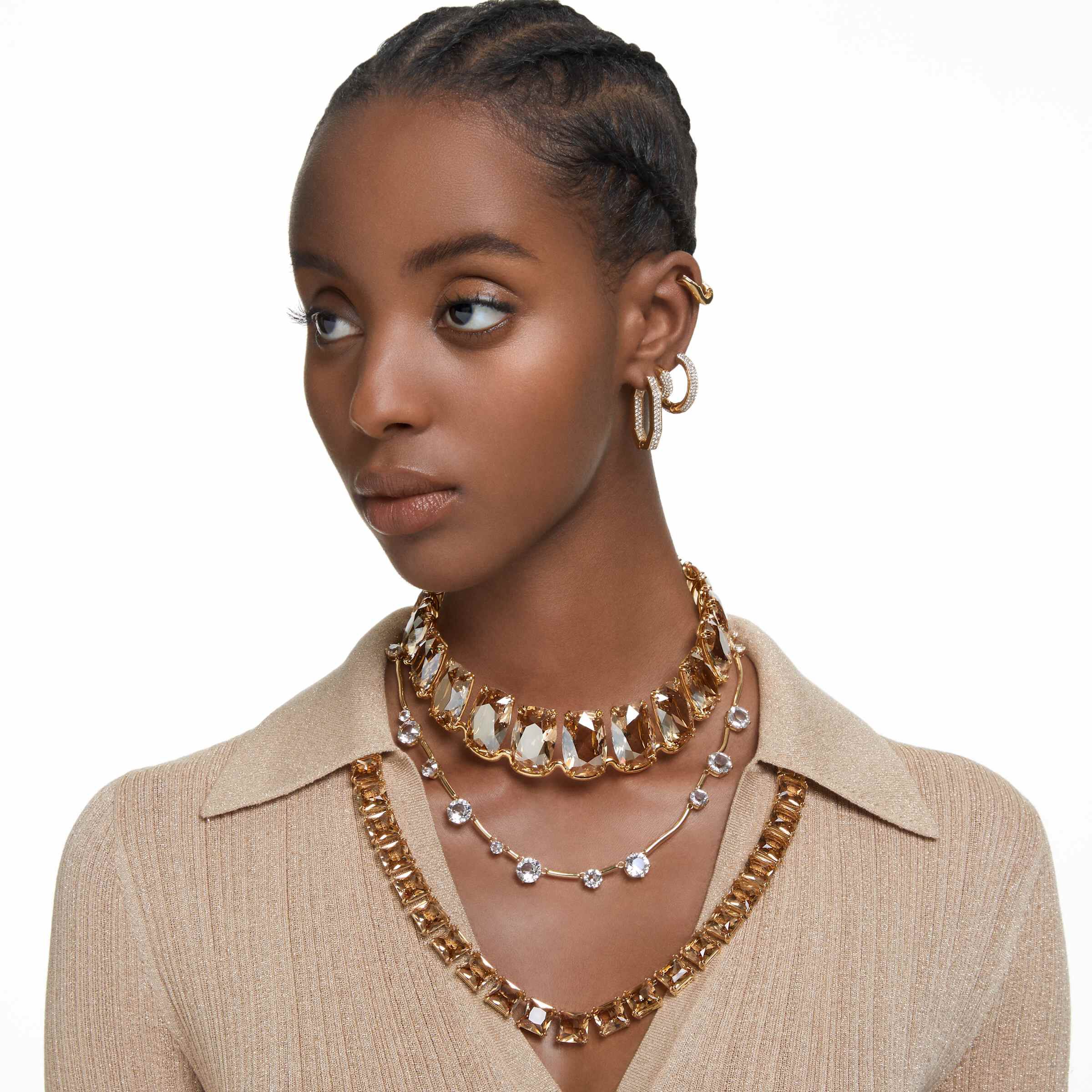 Gold octagon hoop earrings shop