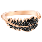 swarovski naughty motif ring feather black rose gold tone plated