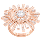 swarovski sunshine cocktail ring white rose gold plating