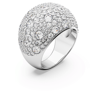 swarovski sublima cocktail ring  moon  white  rhodium plated