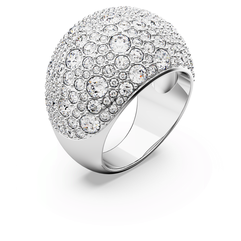 swarovski sublima cocktail ring  moon  white  rhodium plated