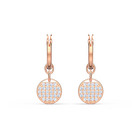 Ginger Mini Hoop Pierced Earrings, White, Rose-gold tone plated