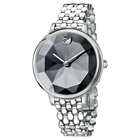 Crystal Lake Watch, Metal Bracelet, Dark Gray, Silver Tone