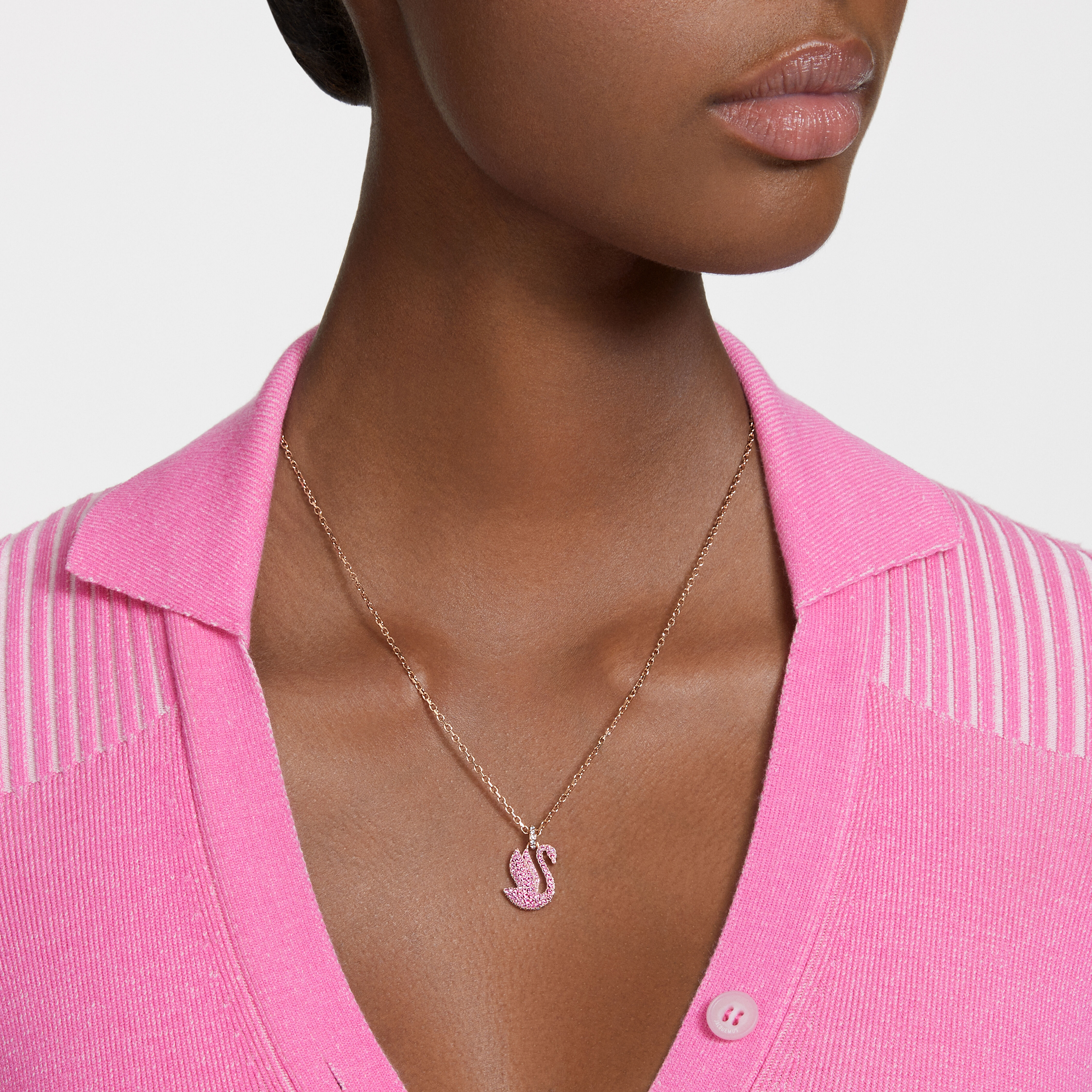 Pink swan necklace swarovski new arrivals