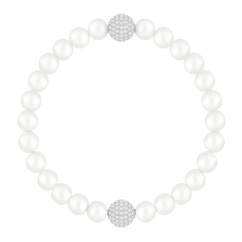 Swarovski Remix Collection, White Crystal, Pearl, White, Rhodium Plated