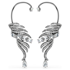 swarovski the vienna collection ear cuffs feather large white ruthenium plated