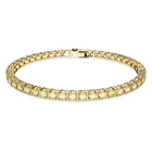 swarovski matrix tennis bracelet round cut yellow gold tone plated