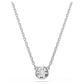 swarovski imber pendant round cut white rhodium plated