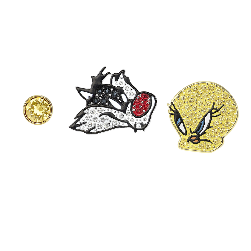 Looney Tunes Pierced Earrings, Multi-colored, Mixed metal finish