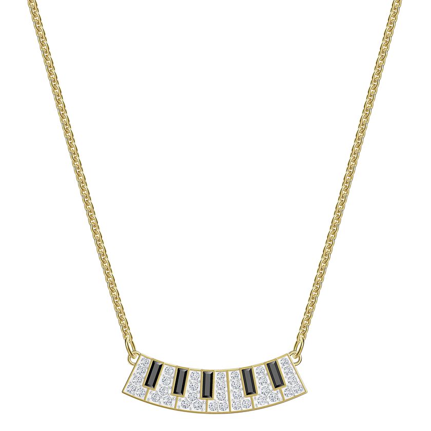 Pleasant Piano Necklace, Multi-colored, Gold-tone plated