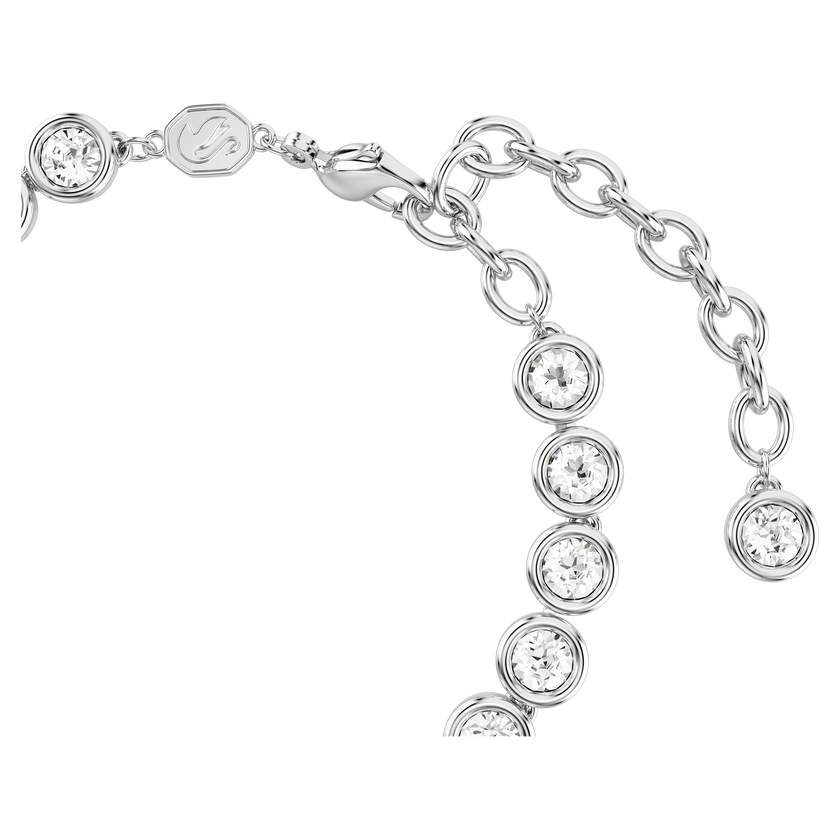 swarovski imber tennis bracelet  round cut  white  rhodium plated