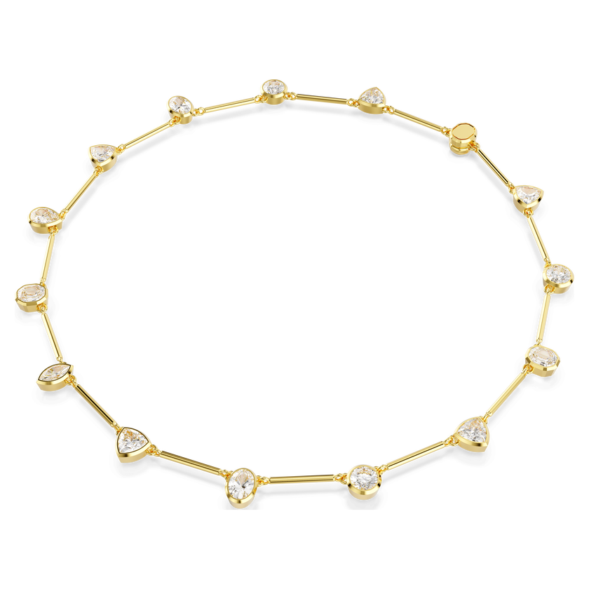 swarovski imber tennis necklace  mixed cuts  white  gold tone plated