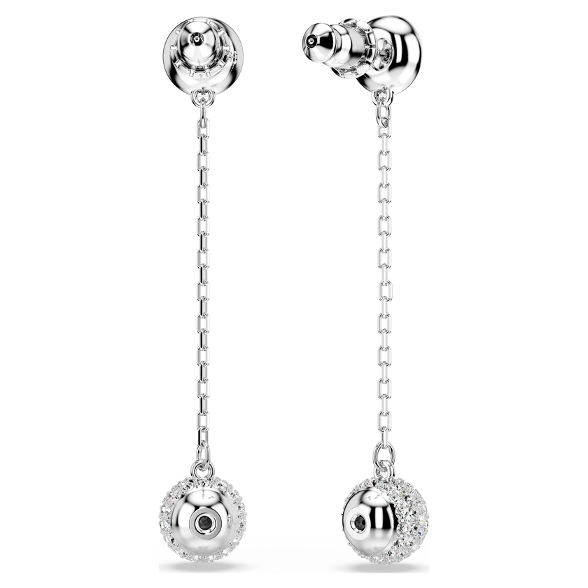 swarovski una angelic drop earrings  round cut  white  rhodium plated