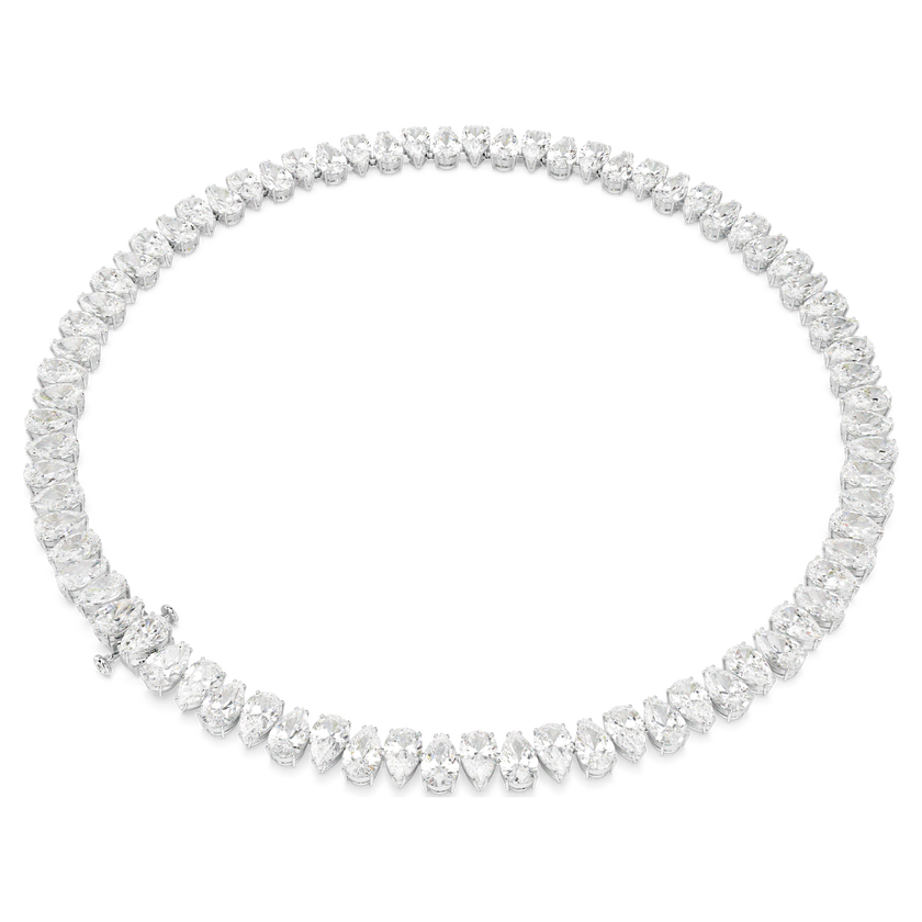 swarovski matrix necklace  pear cut  white  rhodium plated