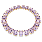 swarovski millenia tennis necklace octagon cut purple gold tone plated