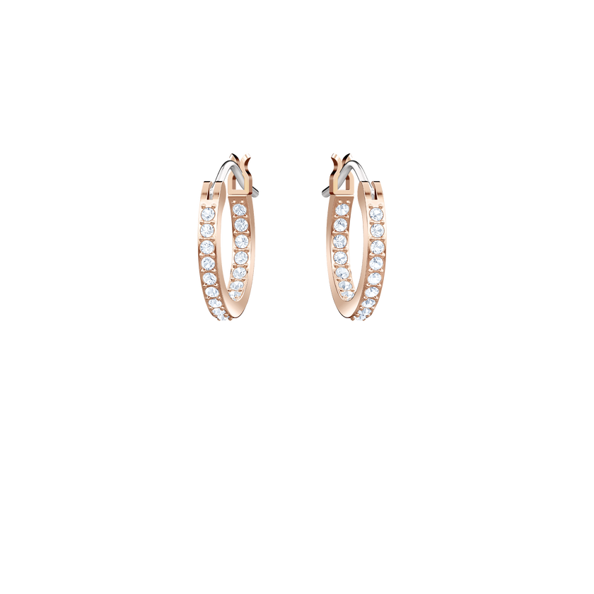 swarovski symbolic drop earrings  moon and star  black  rose gold tone plated