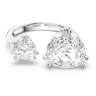 swarovski millenia cocktail ring  triangle cut crytsals  white  rhodium plated