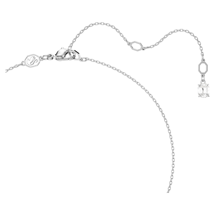 swarovski stilla pendant  octagon cut  white  rhodium plated