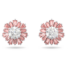 swarovski sunshine stud earrings mixed cuts sun pink rhodium plated