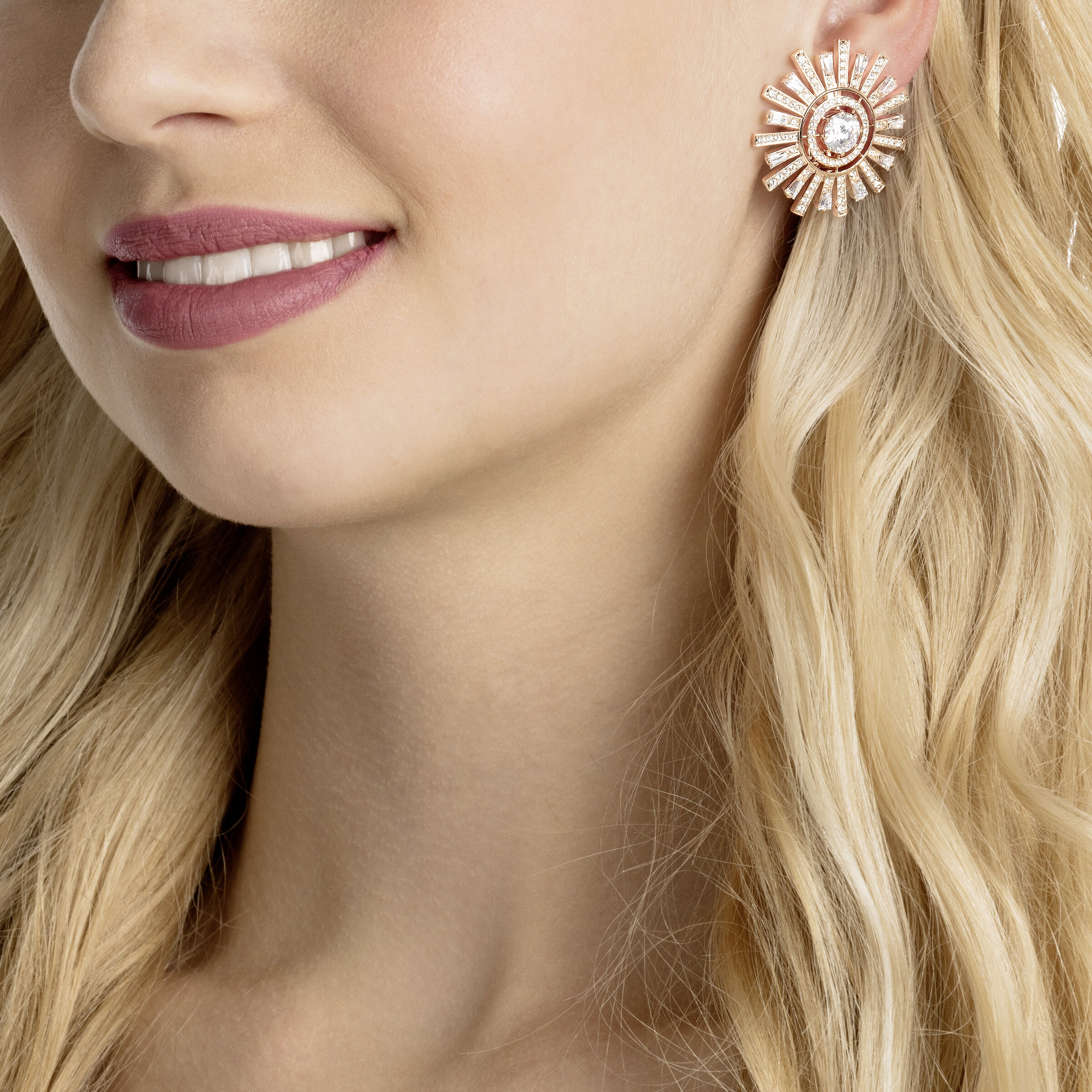 Rose gold clip outlet earrings