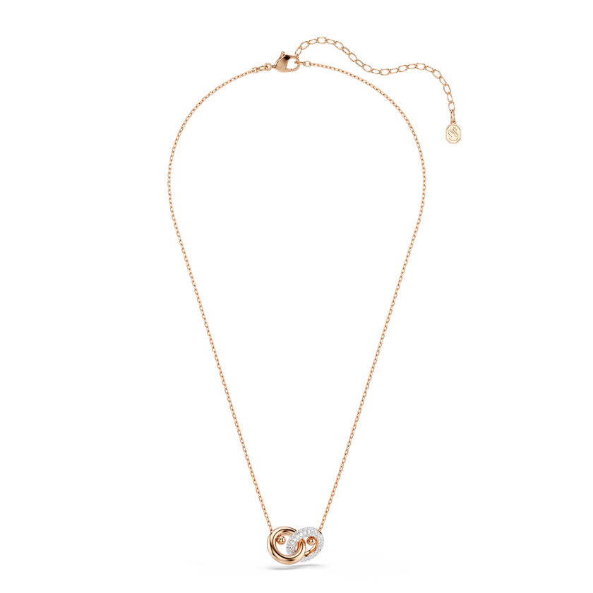 swarovski dextera pendant  round cut  white  rose gold tone plated
