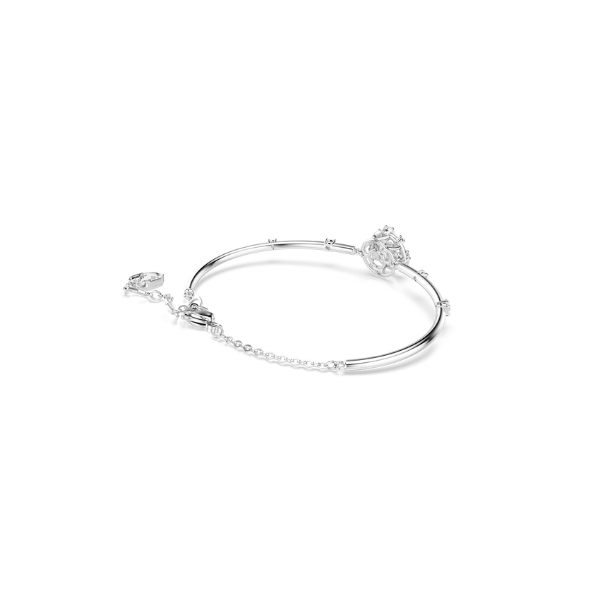 swarovski constella bangle  round cut  dancing stone  white  rhodium plated
