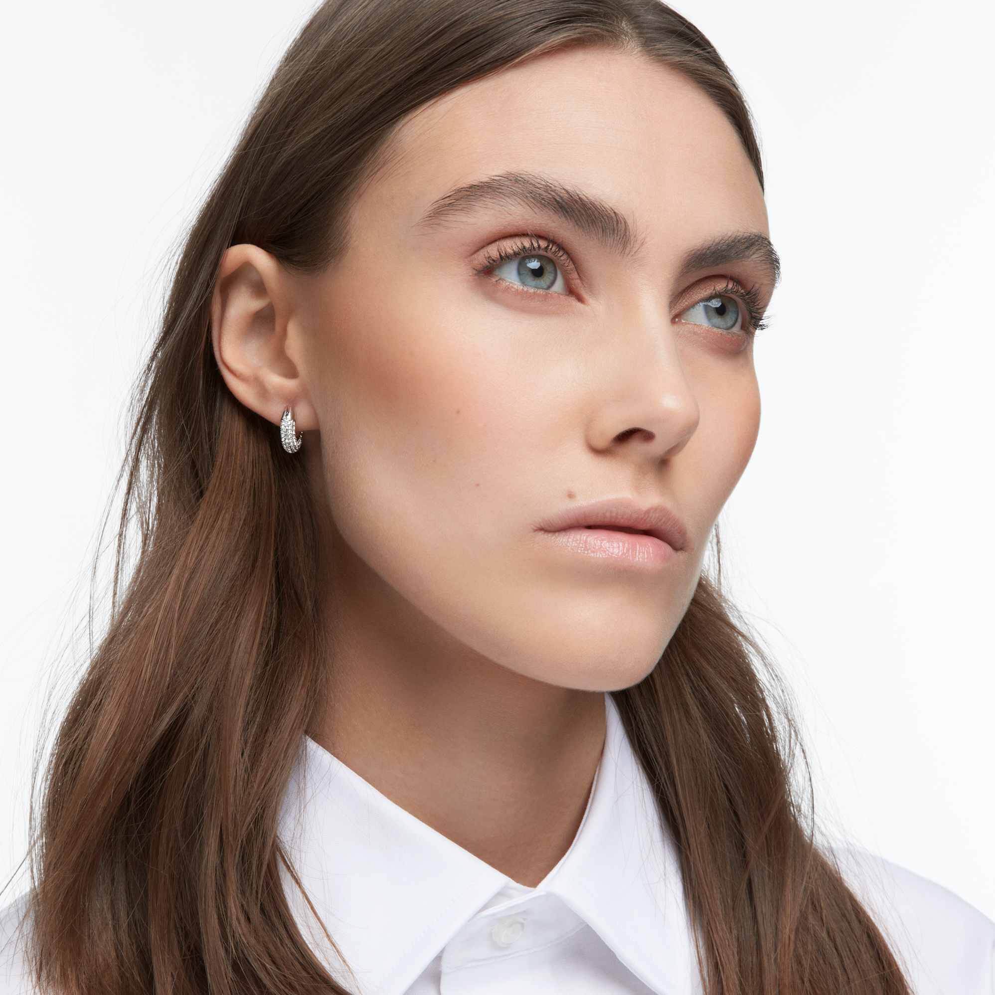 Swarovski crystal online pave hoop earrings