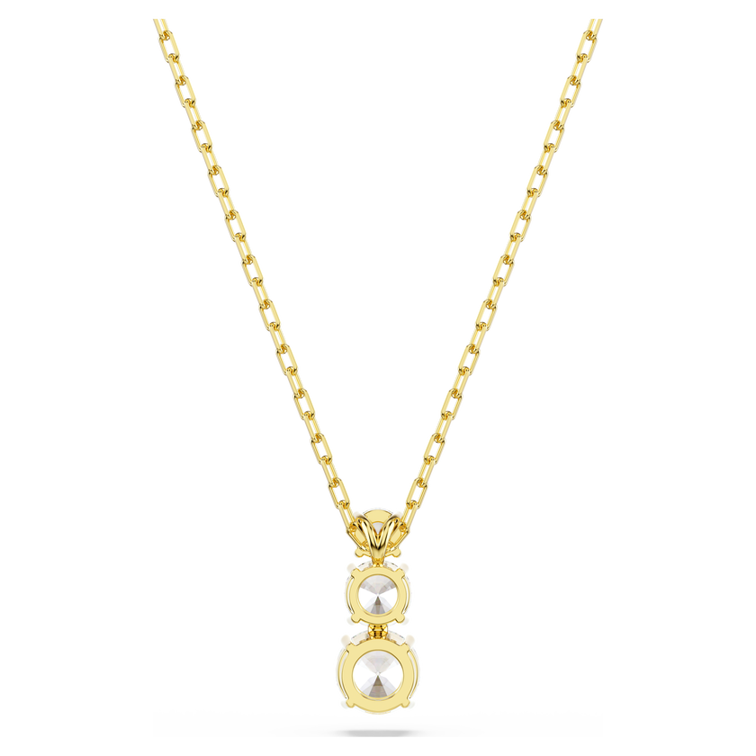 swarovski stilla attract pendant  round cut  white  gold tone plated