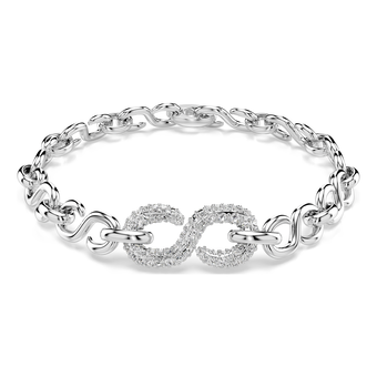 swarovski dextera bracelet  round cut  white  rhodium plated