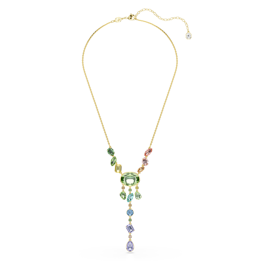 swarovski gema y necklace  mixed cuts  multicolored  gold tone plated