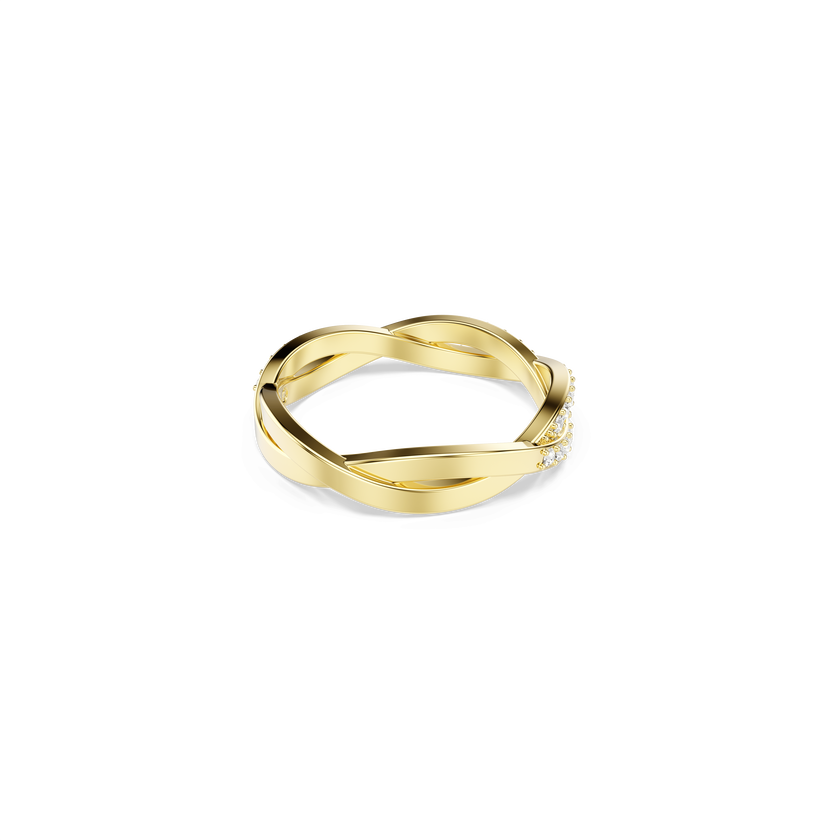 swarovski infinity ring  pav   white  18k gold finish