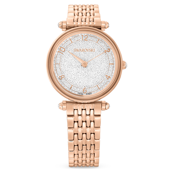 swarovski crystalline wonder watch swiss made metal bracelet rose gold tone rose gold tone finish
