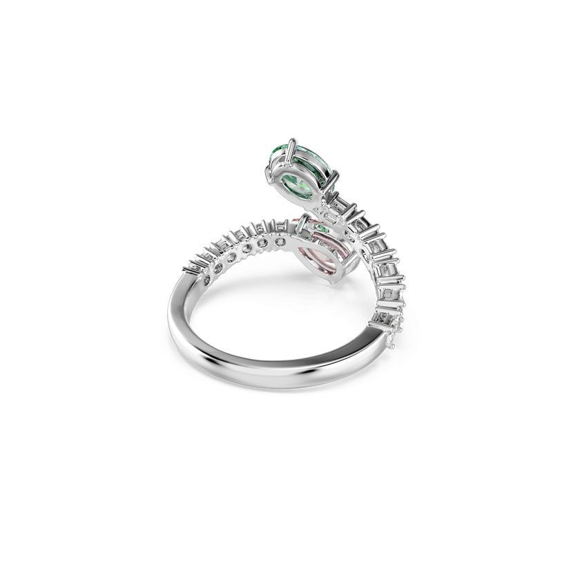 ariana grande x swarovski open ring  mixed cuts  multicolored  rhodium plated
