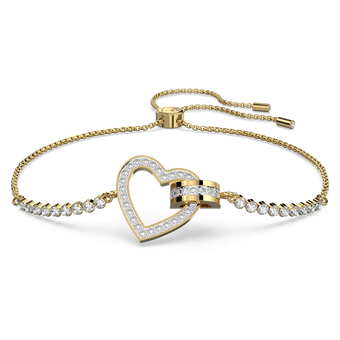 swarovski lovely bracelet  heart  white  18k gold finish