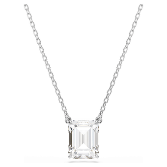 swarovski stilla pendant  octagon cut  white  rhodium plated
