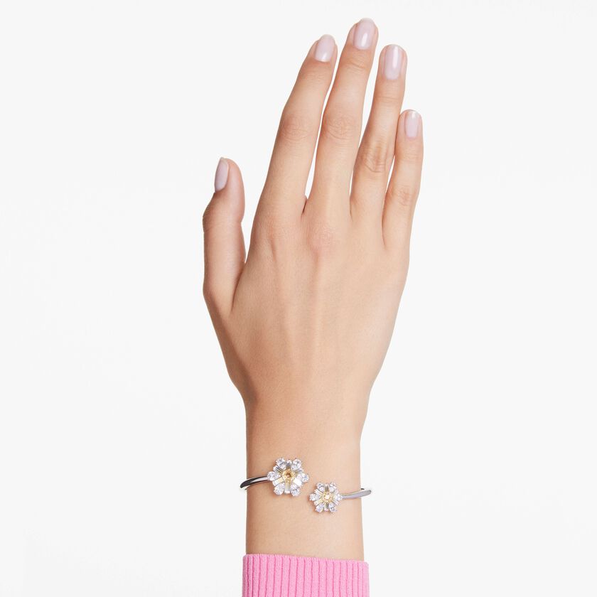 swarovski idyllia bangle  flower  yellow  rhodium plated