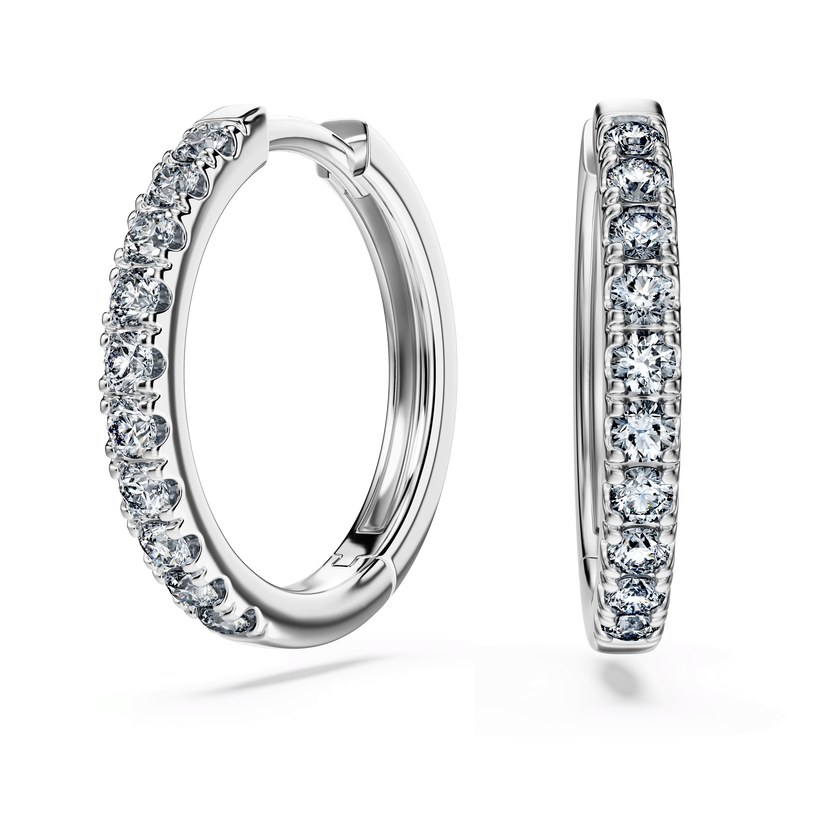 swarovski eternity hoop earrings  lab grown diamonds 0 56 ct tw  round shape  sterling silver