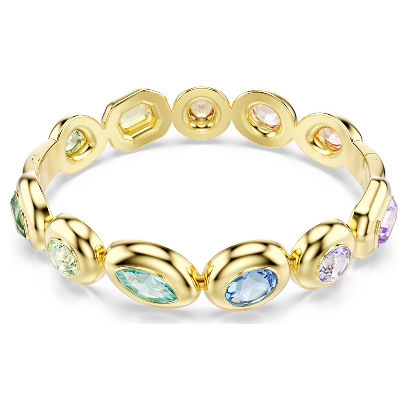 swarovski gema bangle  mixed cuts  multicolored  gold tone plated
