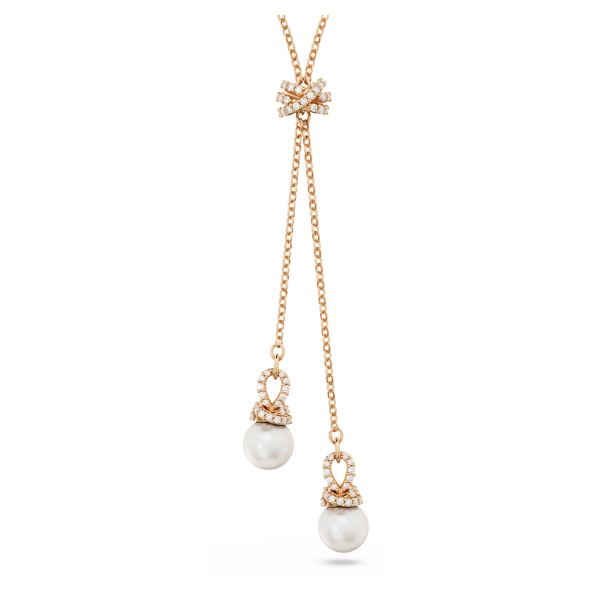 swarovski originally y pendant  white  rose gold tone plated