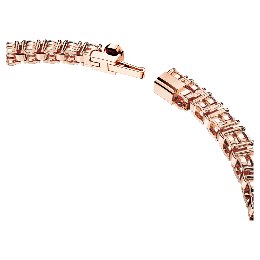 swarovski matrix tennis bracelet  round cut  white  rose gold tone plated