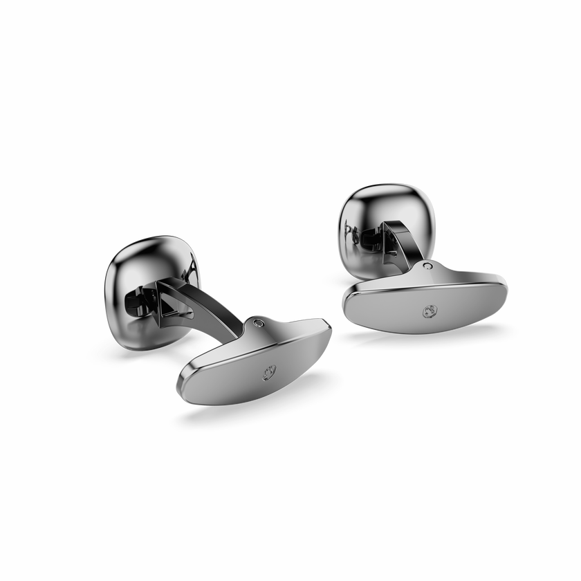 swarovski una angelic cufflinks  cushion cut  white  ruthenium plated