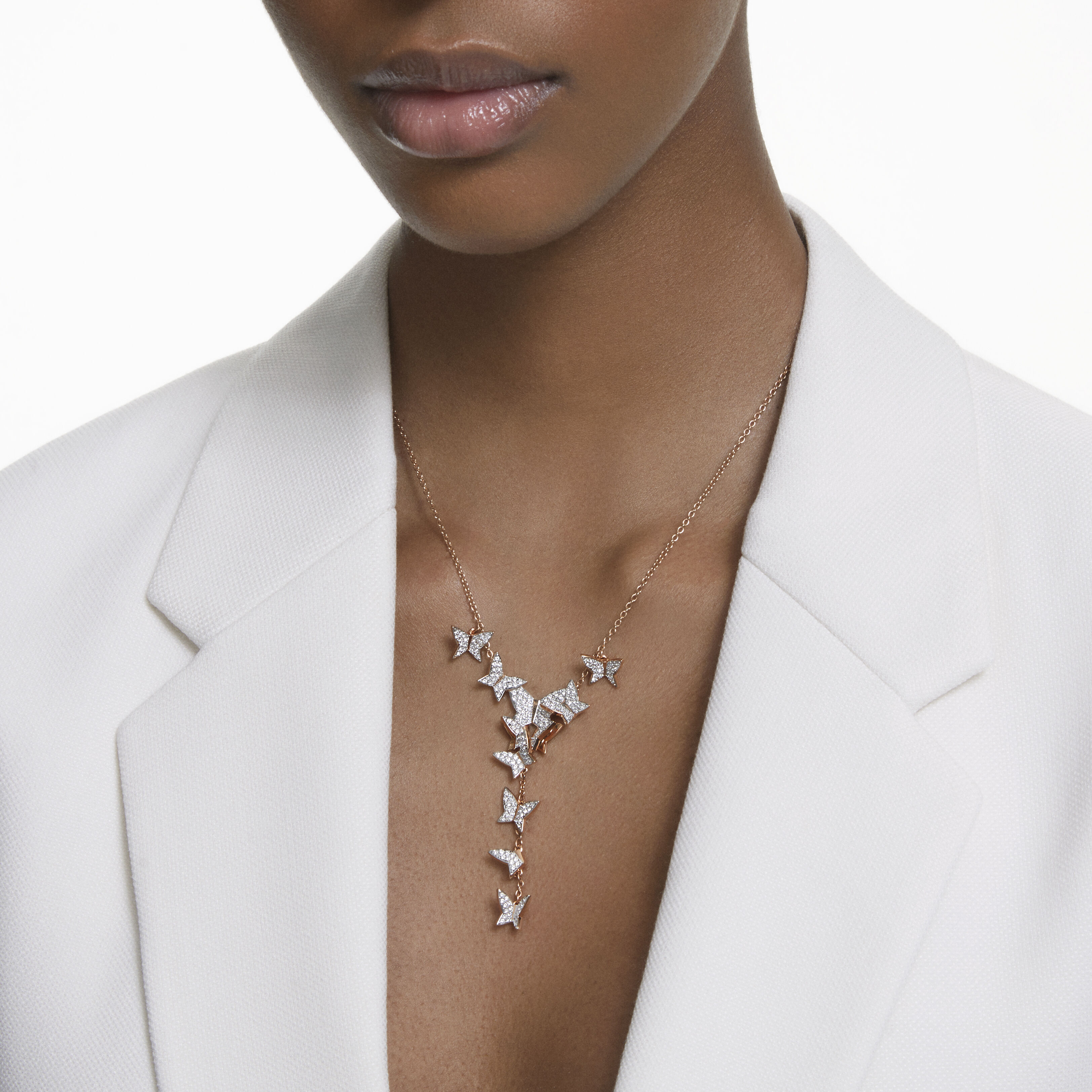 Lilia Y necklace Butterfly White Rhodium plated