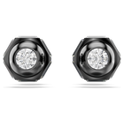 swarovski numina stud earrings round cut white ruthenium plated