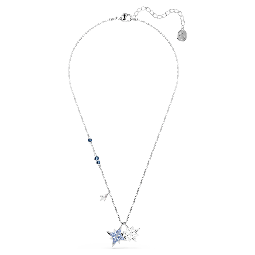swarovski symbolica pendant  star  blue  rhodium plated